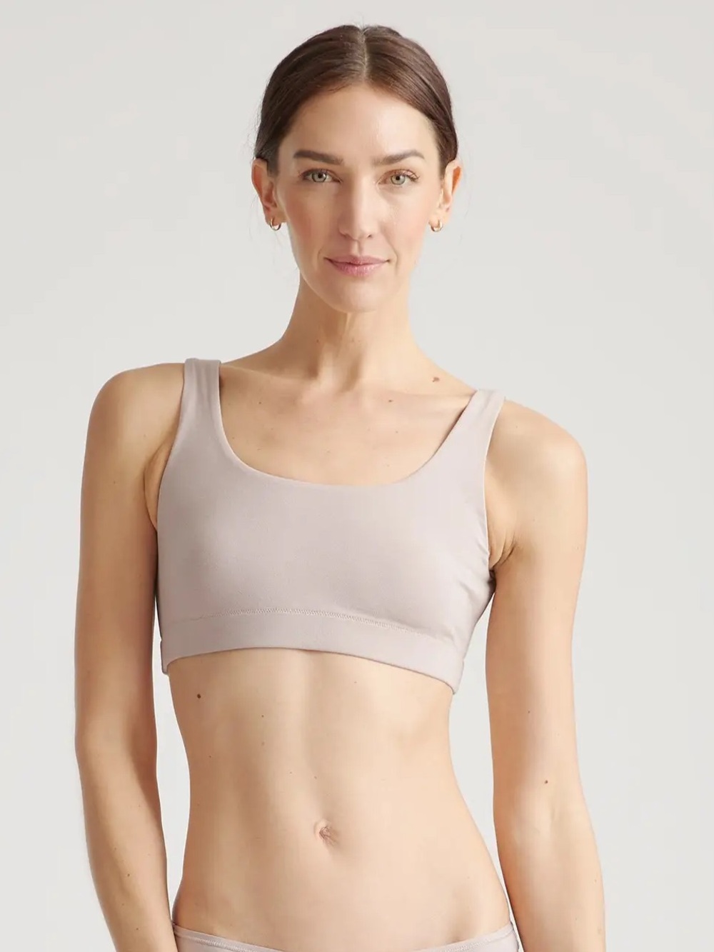 NWOT QUINCE 2 Pack Organic Cotton Tank Bralettes Large Mink 1045